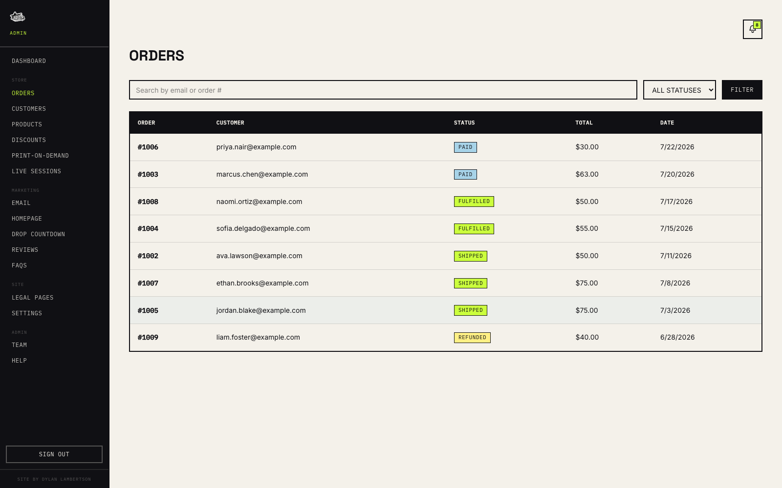Polar Planet order management