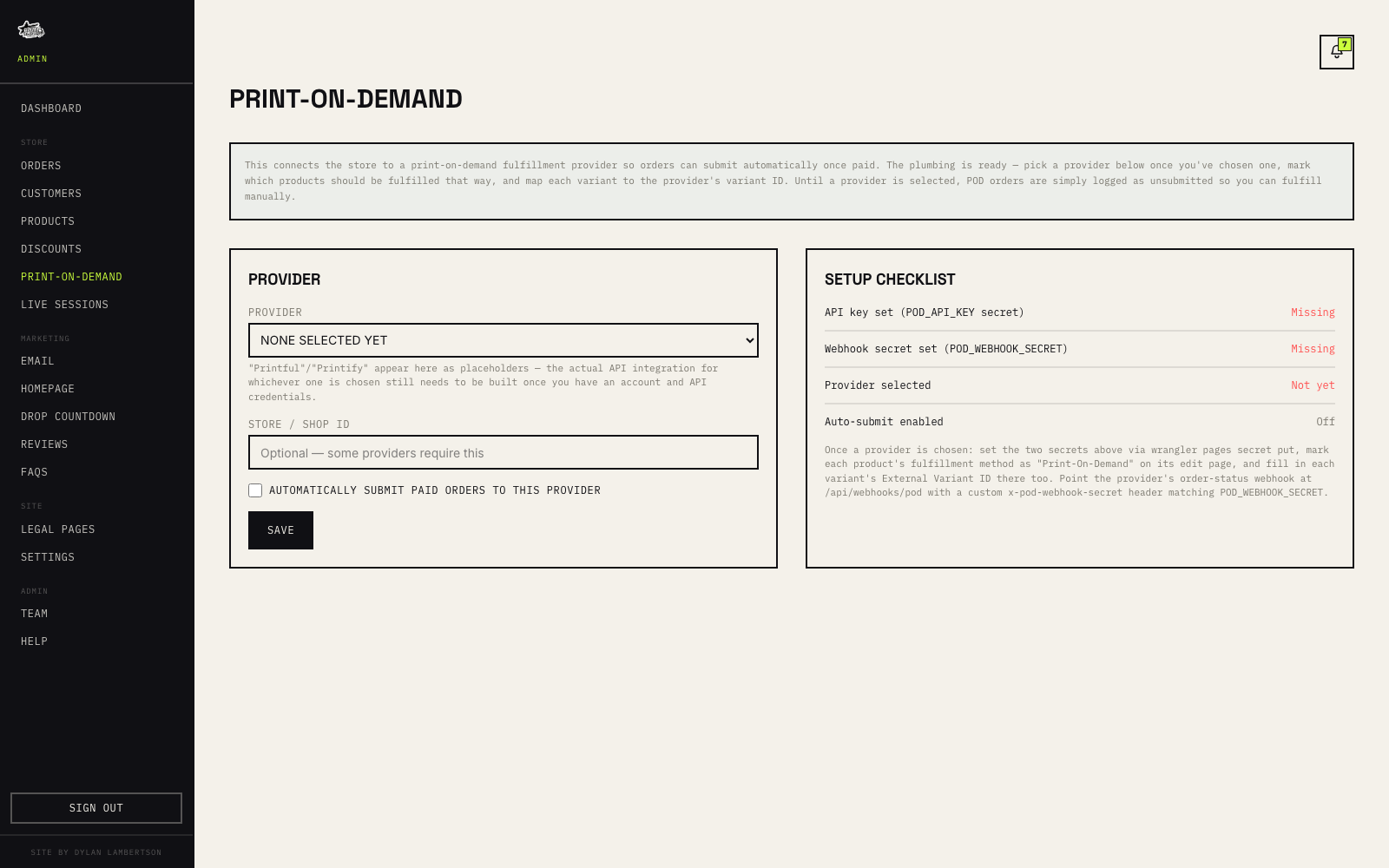 Polar Planet print-on-demand integration