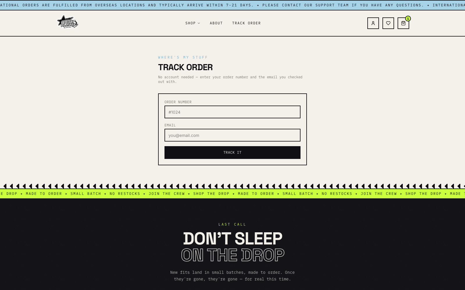 Polar Planet order tracking without an account